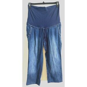 Maternity Denim Cropped Jeans Women's Size 10 Blue Medium Wash